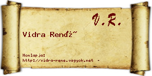 Vidra René névjegykártya