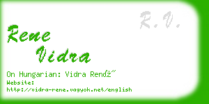 rene vidra business card